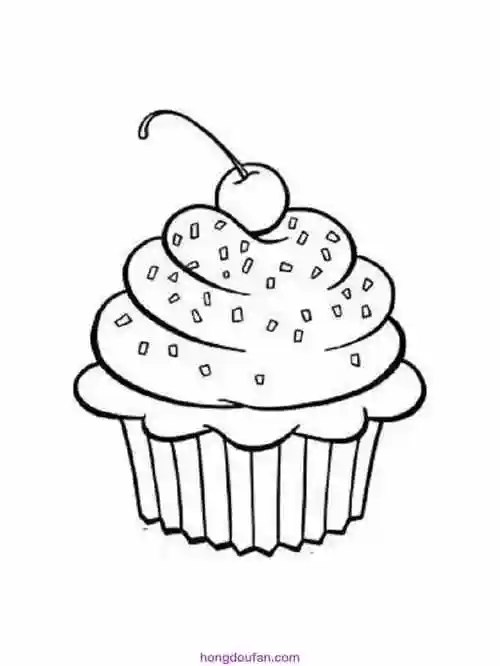 蛋糕巧克力生日蛋糕千层蛋糕卡通涂色图片-红豆饭小学生简笔画大全