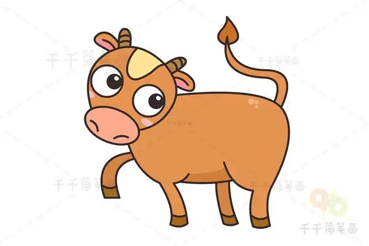 悠闲的小牛简笔画牛简笔画