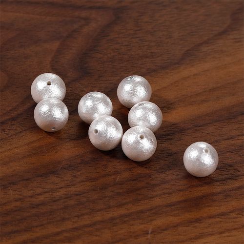 香槟色白色高质感棉花珍珠直孔diy自制珍珠手链项链耳环饰品配件