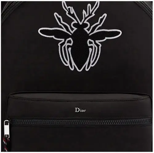 【包邮包税】dior/迪奥 rider系列 男士黑色尼龙配皮蜜蜂刺绣logo标识