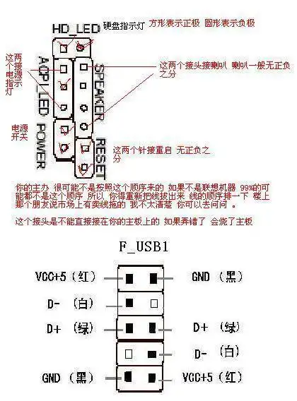 主板13针跳线连接方法