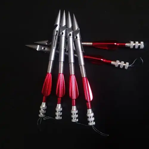 铺路鹰猎鲲射鱼镖短款尾翼超硬射鱼鳔深水噩梦重型鱼镖弹弓射鱼标箭