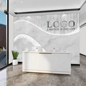 门店高档3d壁纸公司背景墙前台墙布墙面装饰美容院收银台墙纸直播