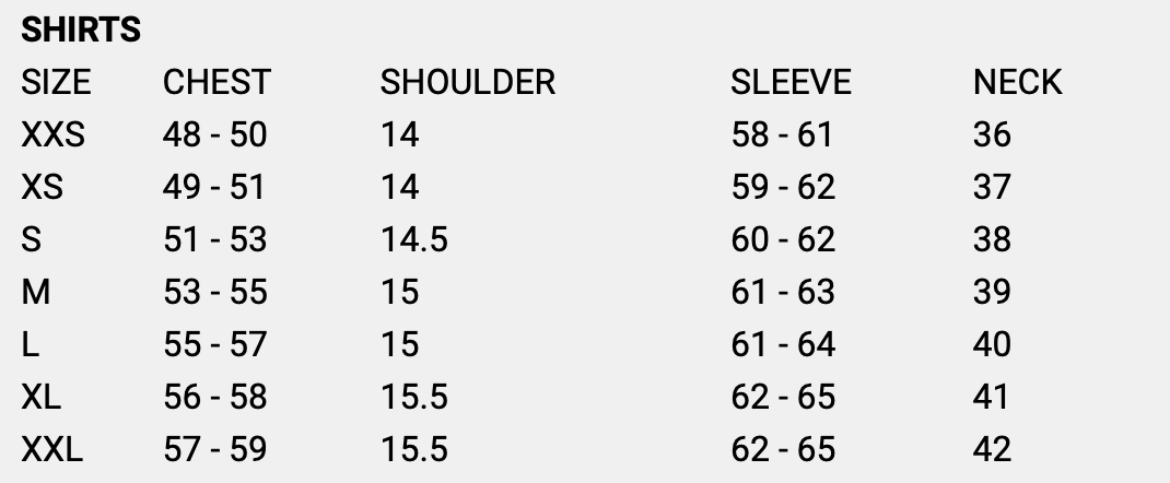 golden goose 黄金鹅男士衬衫-xssml品牌尺码表大全_对照表_选码助手