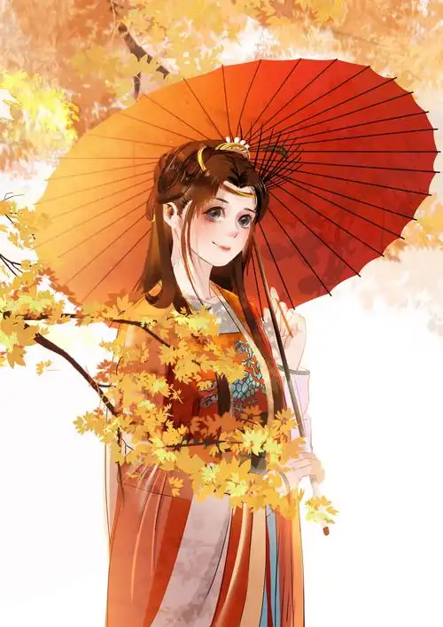 古风秋天打伞的姑娘