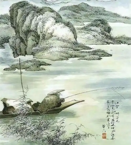 题图诗钓鱼翁