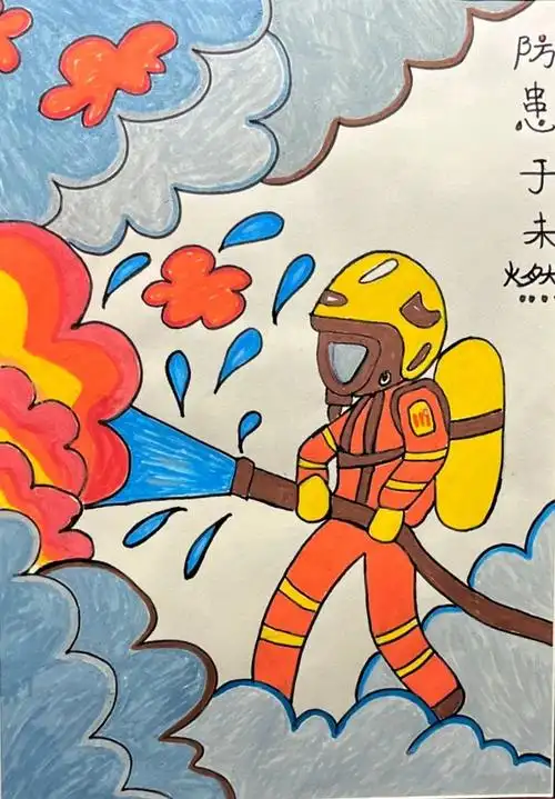 消防宣传月 | 嘉峪关市"童画消防"主题绘画展优秀作品展播(一)_澎湃号
