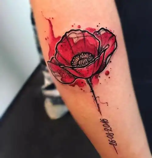 罂粟花纹身图案