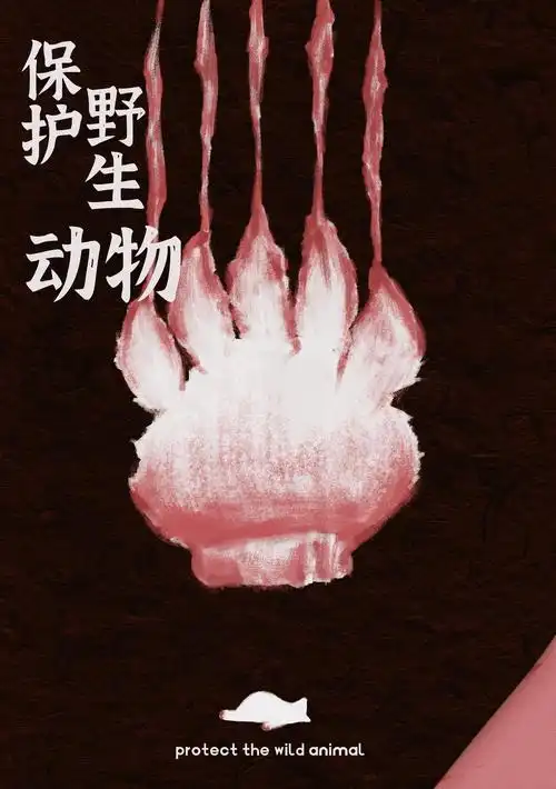 保护野生动物|公益插画海报