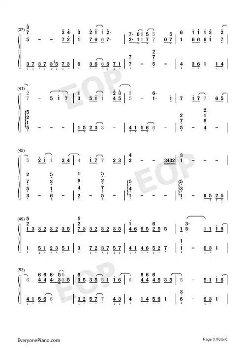 勇气梁静茹双手简谱预览3