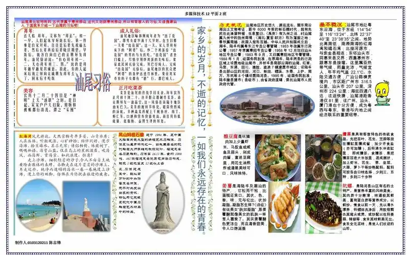 介绍家乡 word电子报模板