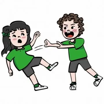 卡通男孩欺负小女孩校园霸凌校园暴力插画333989图片素材