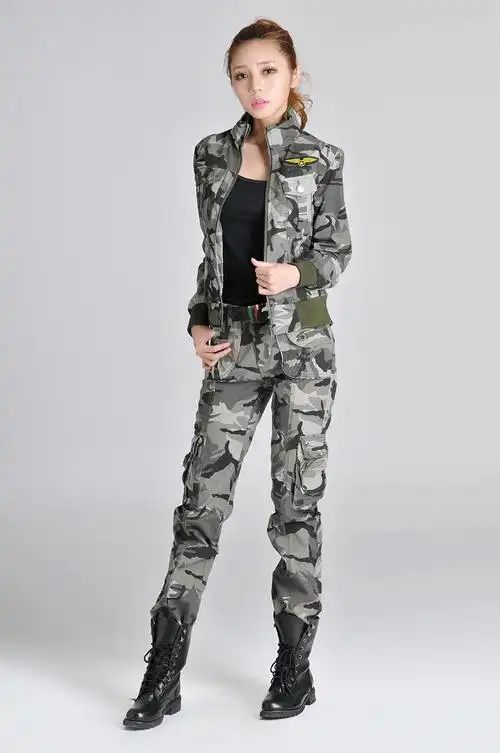 嘟嘟美倍尔 2016夏装07式迷彩套装女装军装迷彩套服迷彩服迷彩装8113