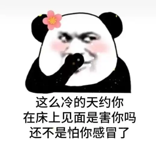 是害你吗还不是怕你感冒了熊猫头撩妹撩汉表情包撩汉撩妹天约熊猫表情