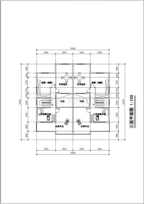多层豪华住宅楼总体平面建筑设计图纸