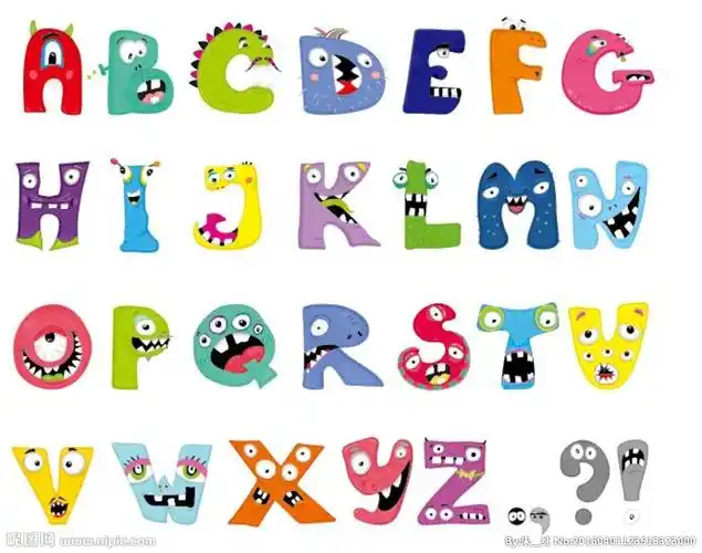 eps(cs5)颜色:cmyk40共享分关 键 词:卡通 字母设计 26个字母设计