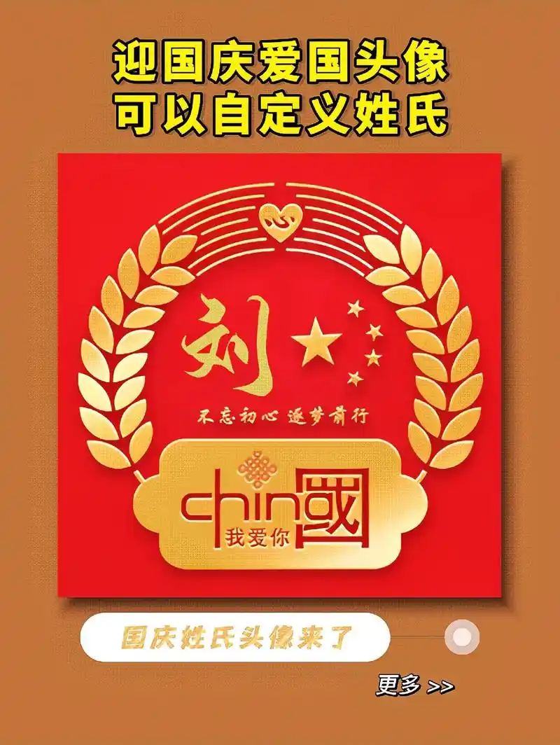最近超火的国庆姓氏头像 点左 - 抖音