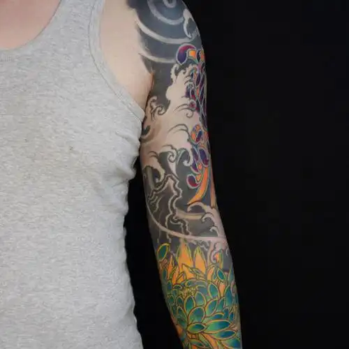 新传统花臂花臂 纹身师:晓_纹身吧社区 - 纹身大咖