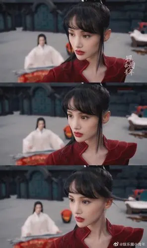 郑爽在《微微一笑很倾城》的红衣古装造型太美了,像ai一样完美_高清