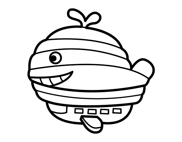 鲸鱼飞艇简笔画图片