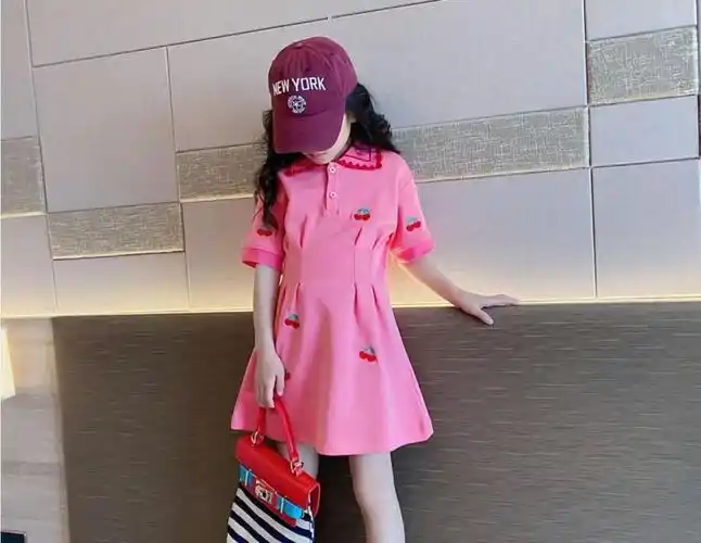 女童连衣裙夏季2024新款儿童洋气时髦翻领公主裙小女孩漂亮裙子潮