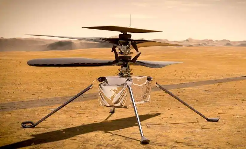 火星直升机-机智号2021年2月18日,火星探测任务"好奇"号火星车着陆