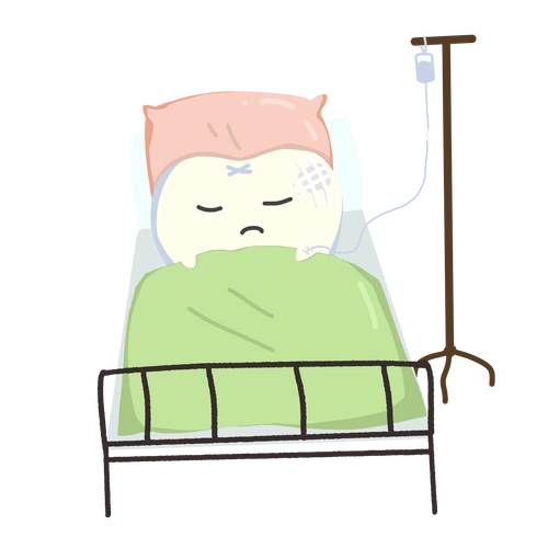 纯原创感冒生病在家打喷嚏流鼻涕扁平插画