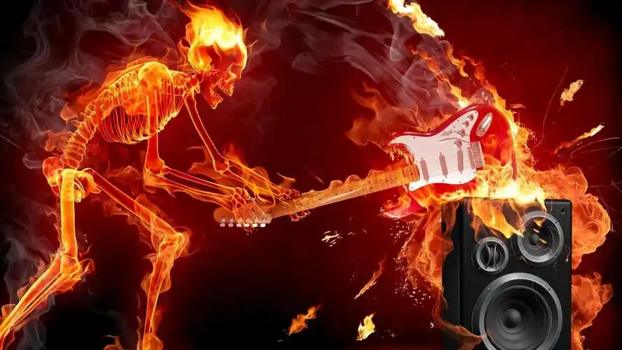 火吉他摇滚音-音乐爱好者壁纸 - 1366x768 壁纸下载 -10wallpaper.com