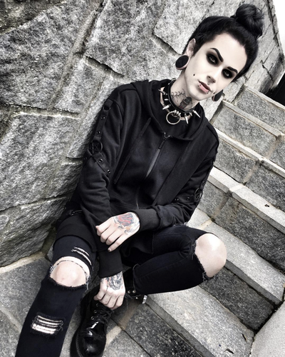 潮牌killstarnaya朋克摇滚哥特铆钉圆环项圈暗黑项链