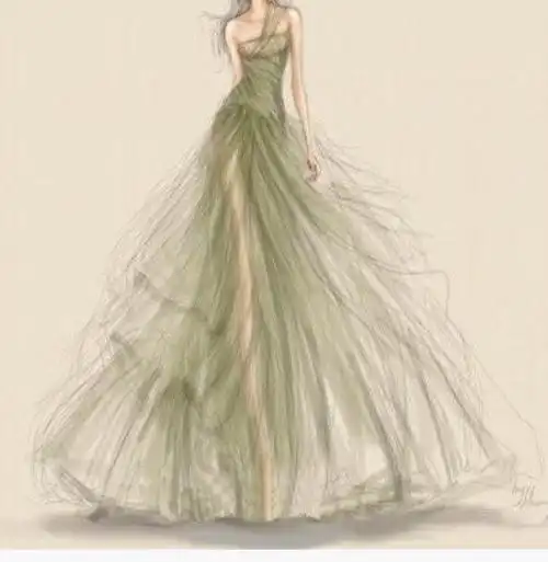 手绘 草图 素描 婚纱 礼服 优雅 唯美 艺术 草稿 素描 铅笔画 设计
