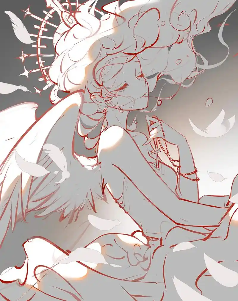 快帮我看看哪个打光好,还没有上色~#画画 #二次元 #绘画  - 抖音