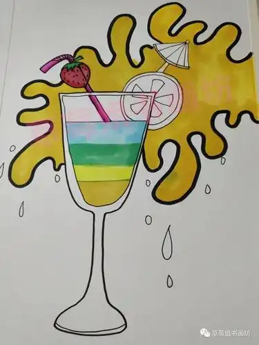 教程|少儿马克笔创意画《鲜榨果汁》