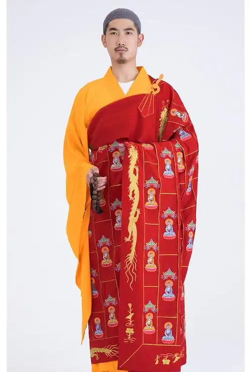 专注品质] 袈裟千佛衣 红色 僧衣法衣僧服男僧袍和尚服普舵 红色-j2g