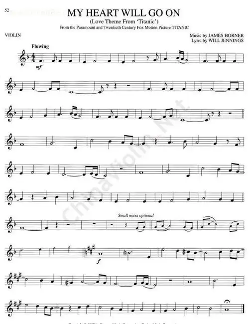 请发给我 《我心永恒》的小提琴五线谱,谢谢谢谢!