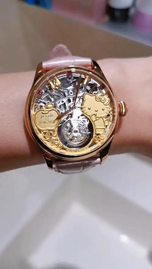 全球限量100个黄金kt陀飞轮手表