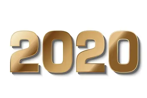 金色2020数字艺术字素材