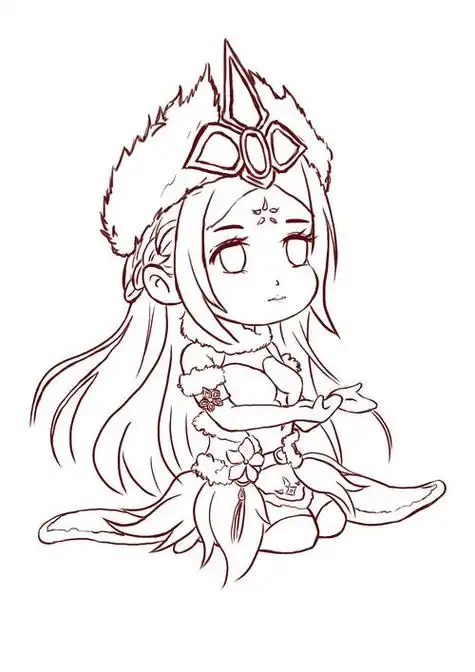 王者荣耀王招君简笔画