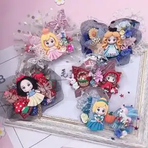 014安徒生童话小红帽白雪睡美人灰姑娘人鱼公主儿发饰发卡发圈