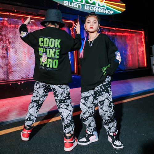 儿童hiphop街舞套装潮服少儿嘻哈风演出服女孩jazz爵士舞走秀时装