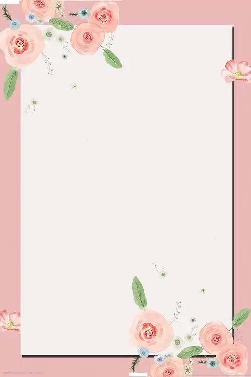 边框粉红色简约风海报banner背景