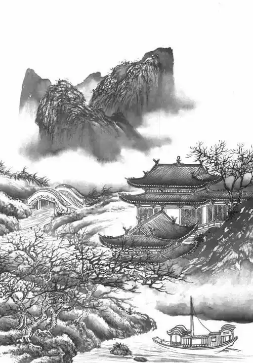 工笔画线描山水画谱·楼阁篇