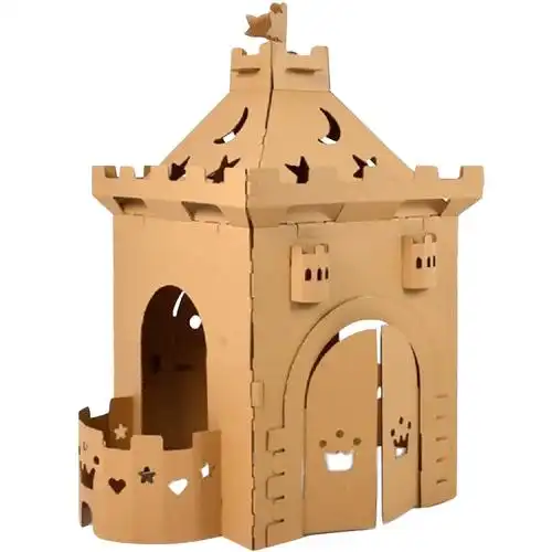 纸皮模型大型城堡幼儿园道具儿童diy手工拼装螺母拆装