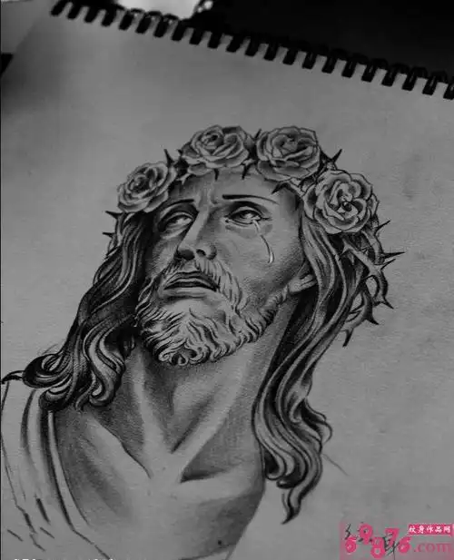 耶稣基督像纹身手稿图片缩略频道推荐图