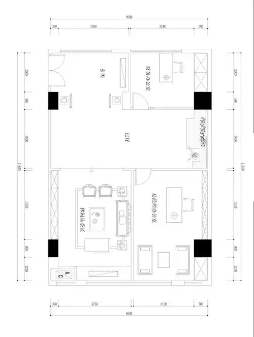 100平方小办公室求指导! - 平面布局-序赞网