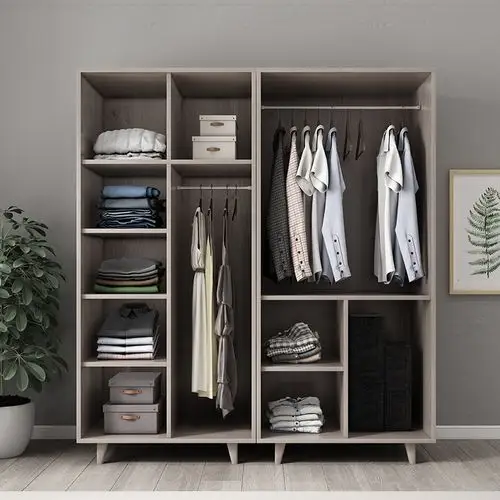 衣柜推拉门现代简约家用卧室实木质简易出租房大衣橱收纳柜子特价