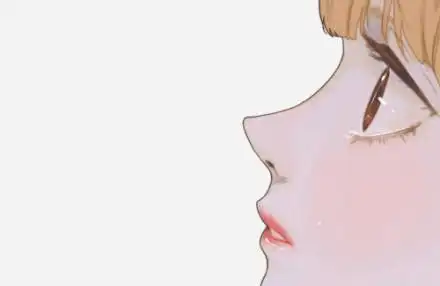 女生流泪的侧脸手绘