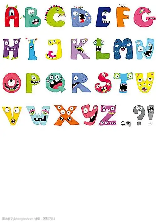 卡通表情字母设计