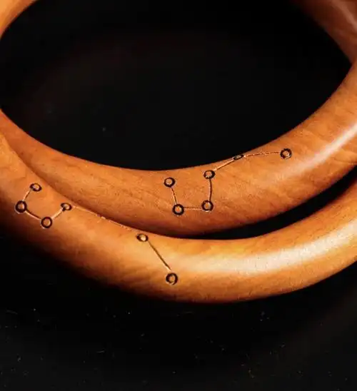 乾坤圈手镯枣木雷击枣木精品桃木乾坤圈手件道家法器阴阳环南斗六星