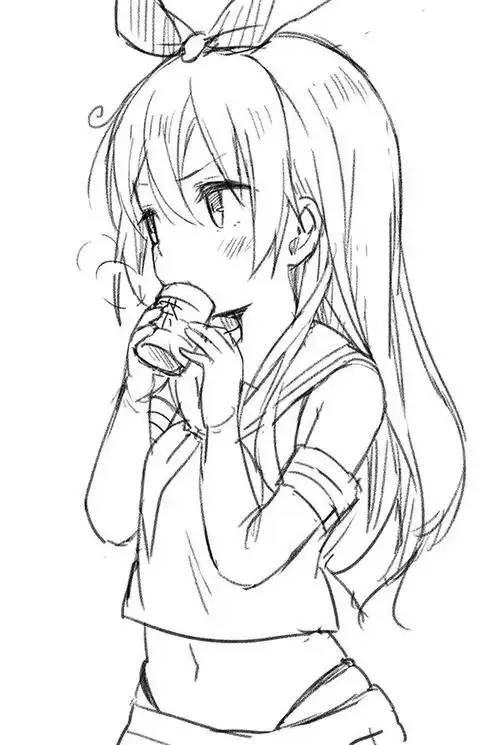 动漫人物黑白线稿