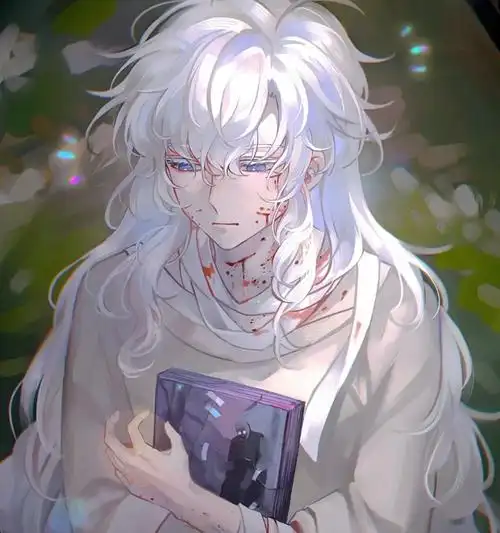 冷酷风白发男动漫人物头像